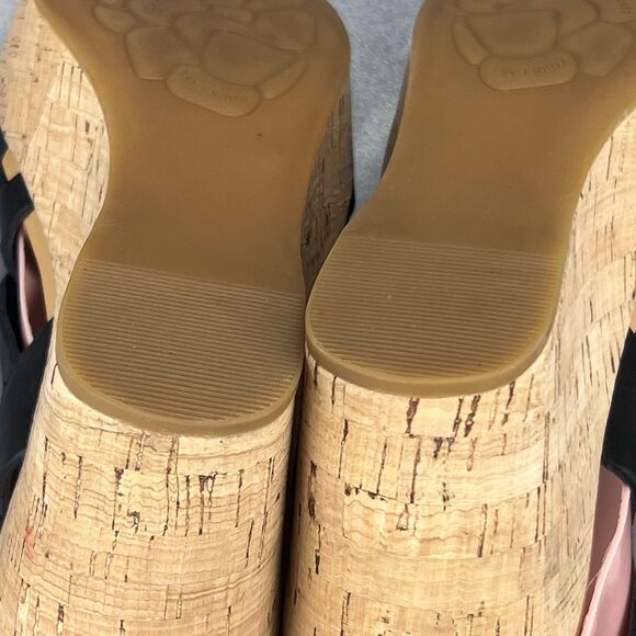 Kork-Ease Adelanto Wedge Sandals Women’s 8 Platform Slingback Black Leather Y2K - Picture 13 of 16